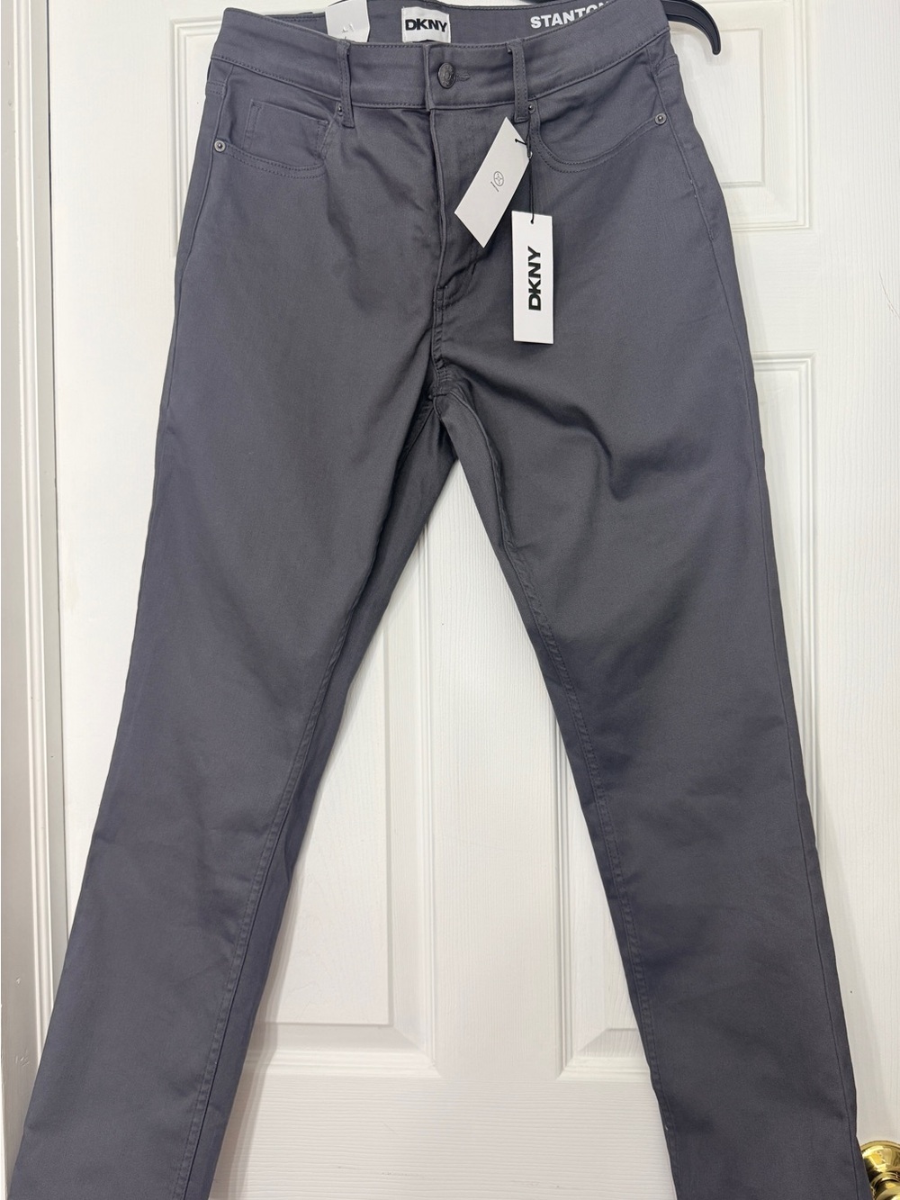 DKNY Men’s Stanton Slim Chinos — Charcoal